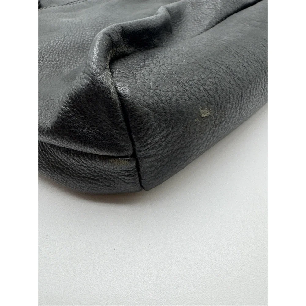 Stone Mountain Black Pebble leather Tote Bag Shoulder Bag Purse Y2K 90's 2000's